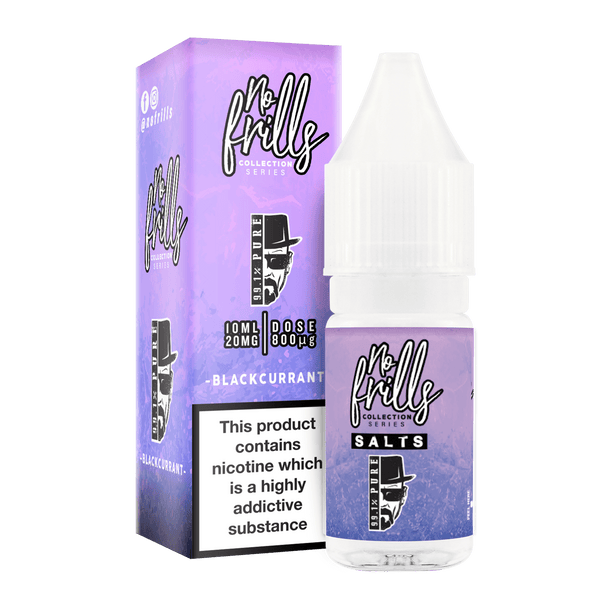 No Frills 99.1% Pure 10ml Nic Salt E-Liquid Blackcurrant
