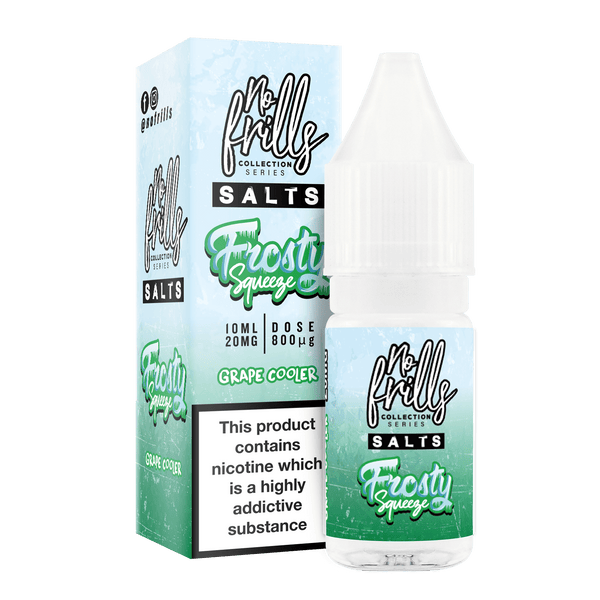 No Frills Frosty Squeeze 10ml Nic Salt E-Liquid Grape Cooler