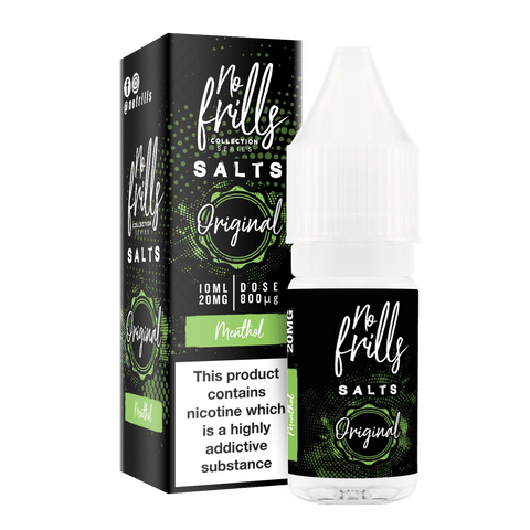 No Frills Original 10ml Nic Salt E-Liquid Menthol