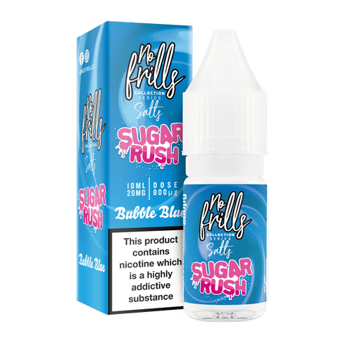 No Frills Sugar Rush 10ml Nic Salt E-Liquid Bubble Blue