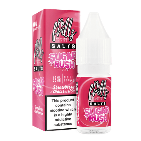 No Frills Sugar Rush 10ml Nic Salt E-Liquid Strawberry Watermelon
