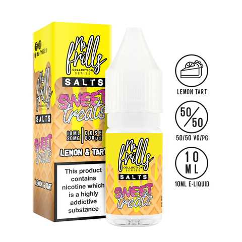 No Frills Sweet Treats 10ml Nic Salt E-Liquid Lemon & Tart