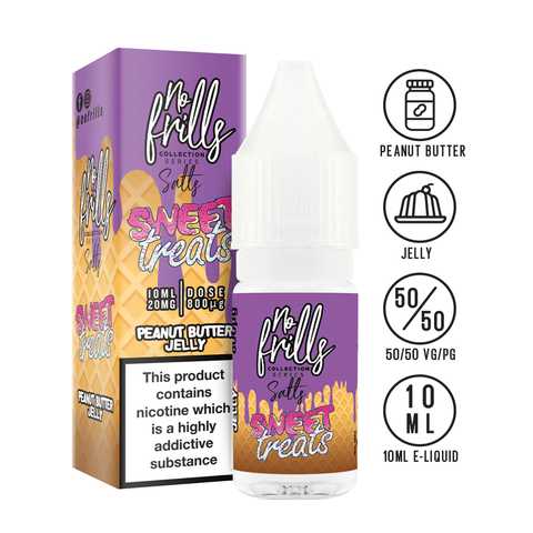 No Frills Sweet Treats 10ml Nic Salt E-Liquid Peanut Butter