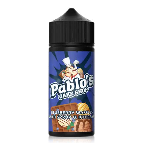 Pablos Cake Shop 100ml Shortfill E-Liquids Blueberry Waffles with Syrup