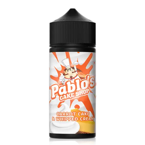 Pablos Cake Shop 100ml Shortfill E-Liquids Carrot Cake and Whipped Cream