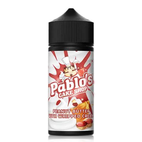 Pablos Cake Shop 100ml Shortfill E-Liquids Peanut Butter with Whipped Cream