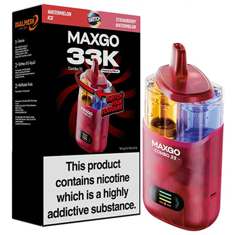 RELX Maxgo Combo 33K Prefilled Vape Kit Watermelon Ice + Strawberry Watermelon
