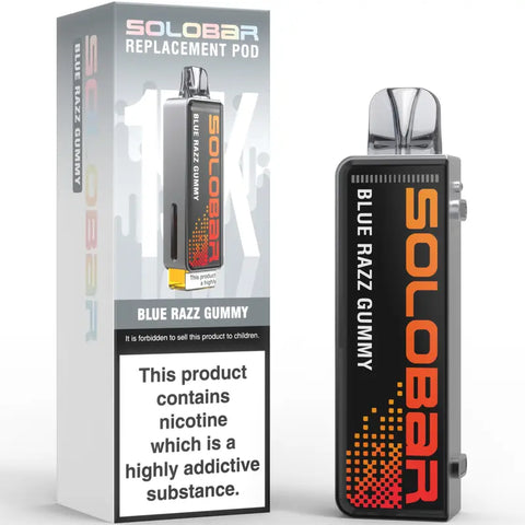 Solobar 30K Replacment Prefilled Pods Blue Razz Gummy