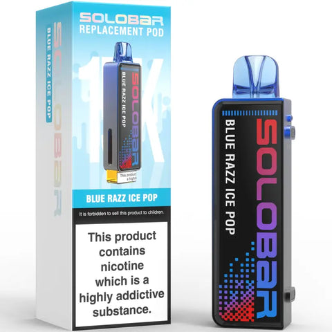 Solobar 30K Replacment Prefilled Pods Blue Razz Ice Pop