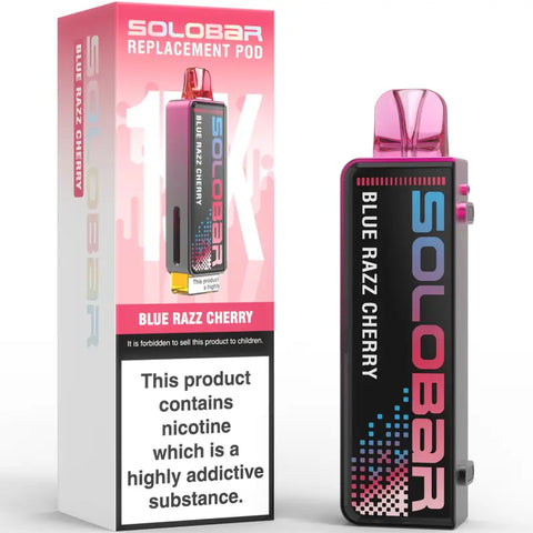 Solobar 30K Replacment Prefilled Pods Blue Razz Cherry