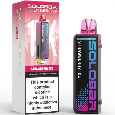 Solobar 30K Replacment Prefilled Pods Strawberry Ice