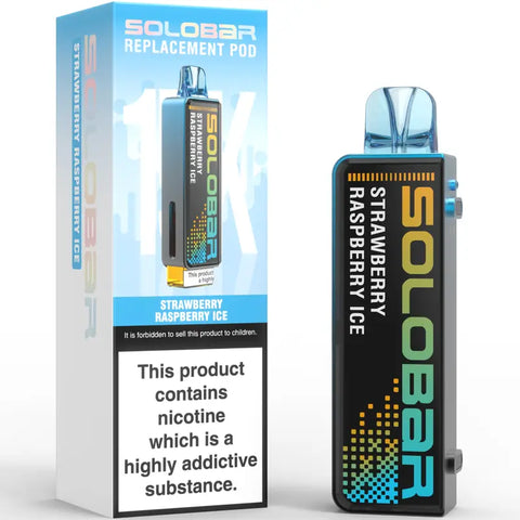 Solobar 30K Replacment Prefilled Pods Strawberry Raspberry Ice