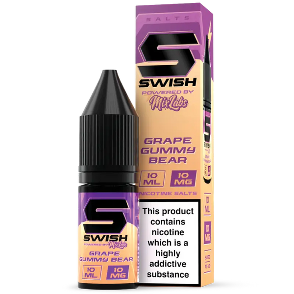 Swish X Mix Labs Grape Gummy Bear 10ml Nic Salt 10mg