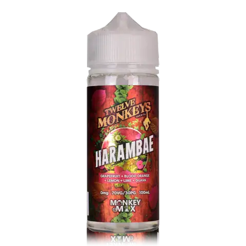 Twelve Monkeys E-Liquid 100ml Shortfill Harambae