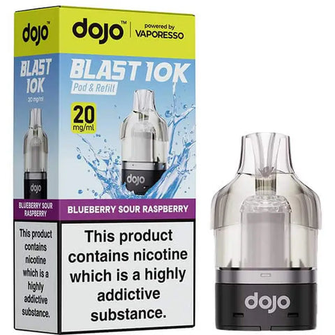 Vaporesso Dojo Blast 10K Prefilled Pods + Refill Container Blueberry Sour Raspberry