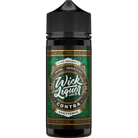 Wick Liquor 100ml Shortfill Juice Range Contra Shattered