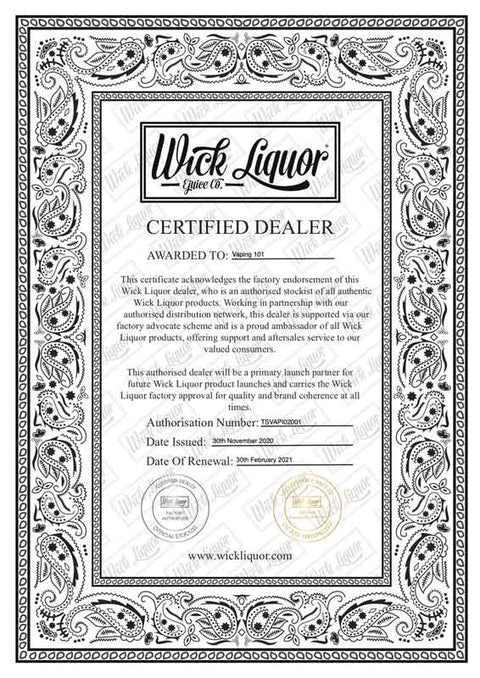 Wick Liquor 10ml Nic Salts