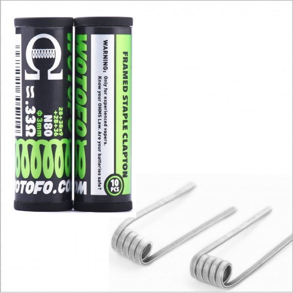 Wotofo Framed Staple Clapton Coils 0.33ohm 10pcs/pack
